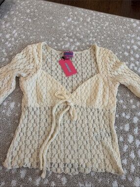 Edikted Cream Lace Top